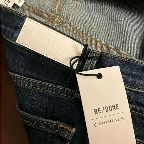 NWT RE/DONE Redone High Rise Ankle Crop Jeans Midnight Dark Blue 29 - Picture 11 of 11